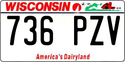 WI license plate 736PZV