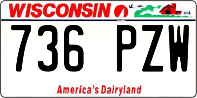 WI license plate 736PZW