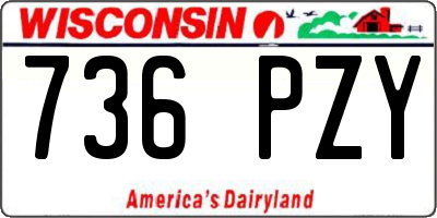 WI license plate 736PZY
