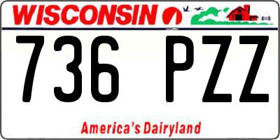 WI license plate 736PZZ