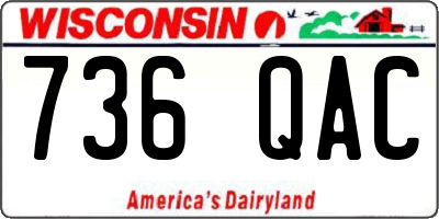 WI license plate 736QAC