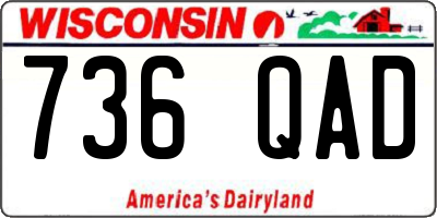 WI license plate 736QAD