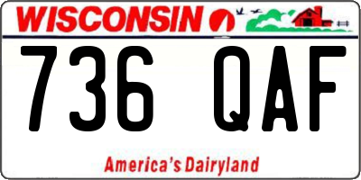 WI license plate 736QAF