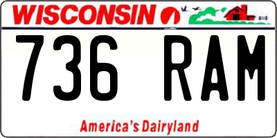 WI license plate 736RAM