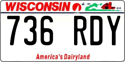 WI license plate 736RDY