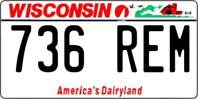 WI license plate 736REM