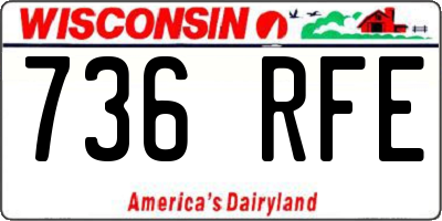 WI license plate 736RFE
