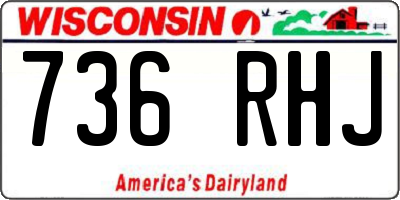 WI license plate 736RHJ