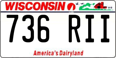 WI license plate 736RII