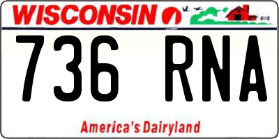 WI license plate 736RNA