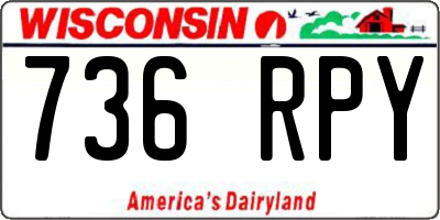 WI license plate 736RPY