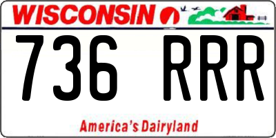 WI license plate 736RRR
