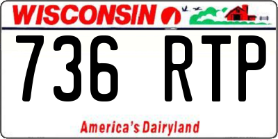 WI license plate 736RTP