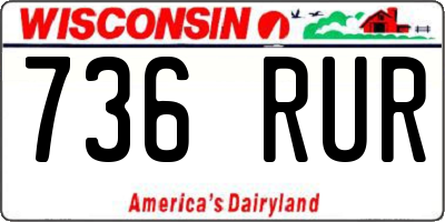 WI license plate 736RUR