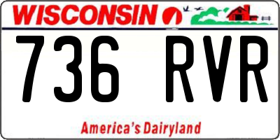 WI license plate 736RVR