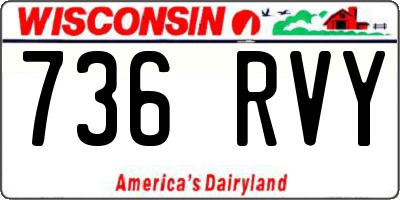 WI license plate 736RVY