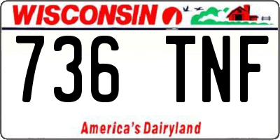 WI license plate 736TNF