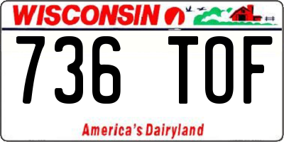 WI license plate 736TOF