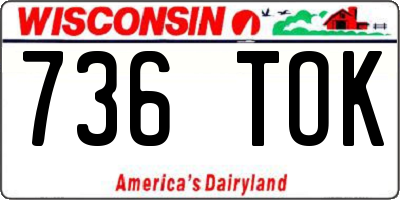 WI license plate 736TOK
