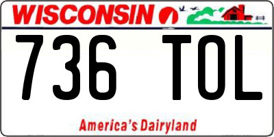 WI license plate 736TOL