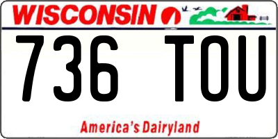 WI license plate 736TOU