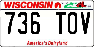 WI license plate 736TOV