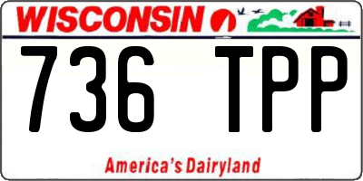 WI license plate 736TPP
