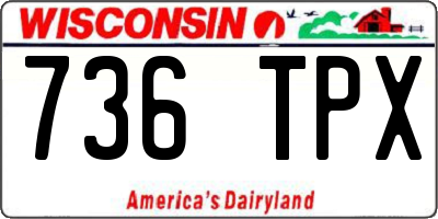 WI license plate 736TPX