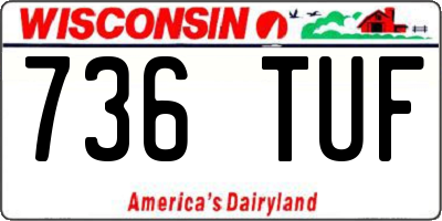 WI license plate 736TUF