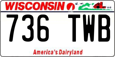 WI license plate 736TWB