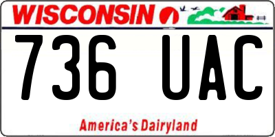 WI license plate 736UAC