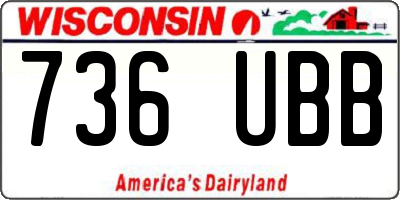 WI license plate 736UBB