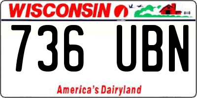 WI license plate 736UBN