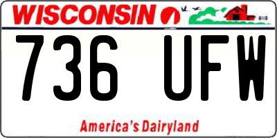 WI license plate 736UFW