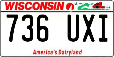 WI license plate 736UXI