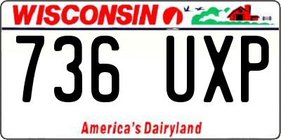 WI license plate 736UXP