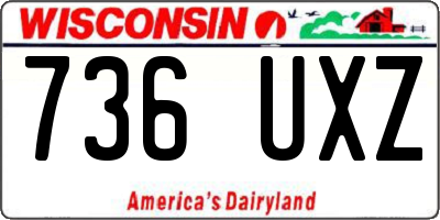 WI license plate 736UXZ