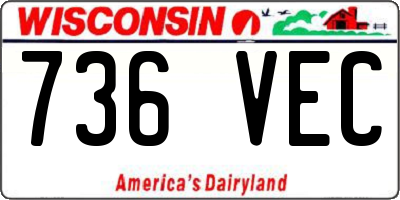 WI license plate 736VEC