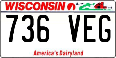 WI license plate 736VEG
