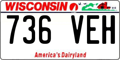 WI license plate 736VEH