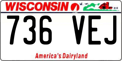 WI license plate 736VEJ
