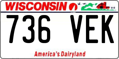 WI license plate 736VEK