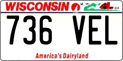WI license plate 736VEL