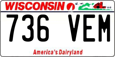 WI license plate 736VEM