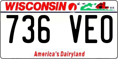 WI license plate 736VEO