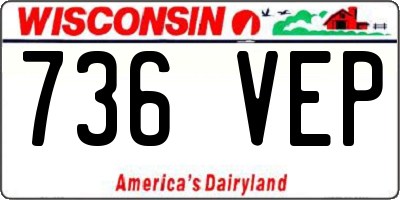 WI license plate 736VEP