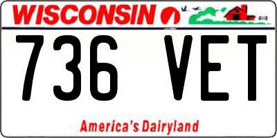 WI license plate 736VET