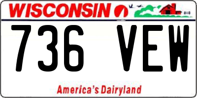 WI license plate 736VEW