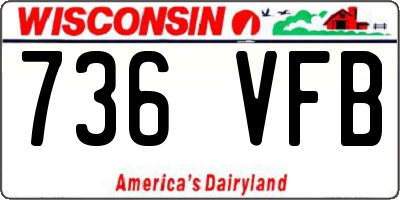 WI license plate 736VFB