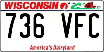 WI license plate 736VFC